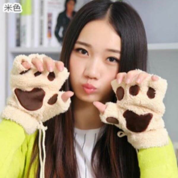 BowLift | Ladies Winter Fingerless Bear Paw Gloves