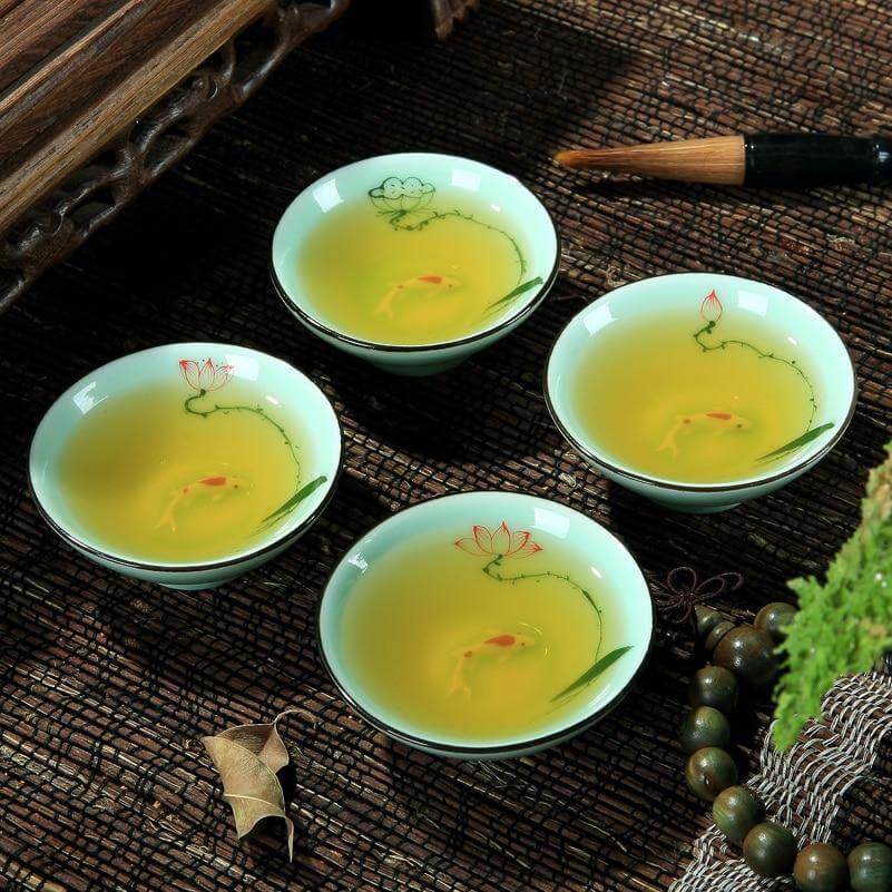 Skanto | Hand-Painted Ceramic Bowls | Traditional Chinese Lotus Design