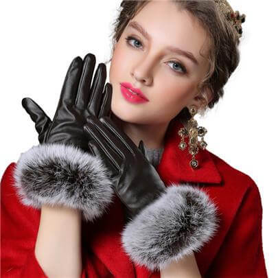 BowLift | Women Genuine Rabbit Fur Gloves