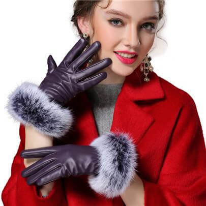 BowLift | Women Genuine Rabbit Fur Gloves