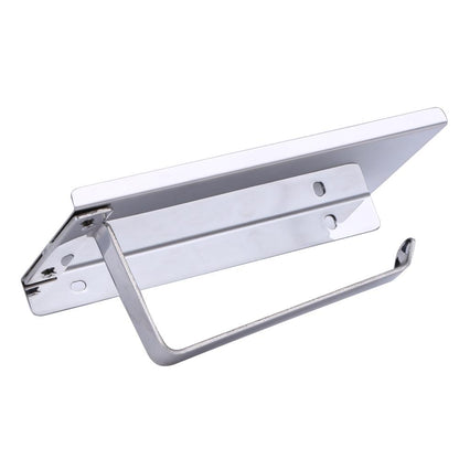 Stainless Steel Toilet Paper Holder with Shelf | Skanto