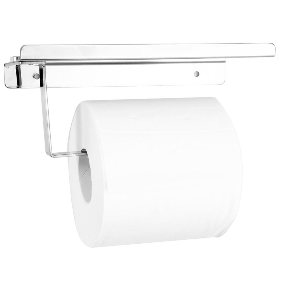Stainless Steel Toilet Paper Holder with Shelf | Skanto