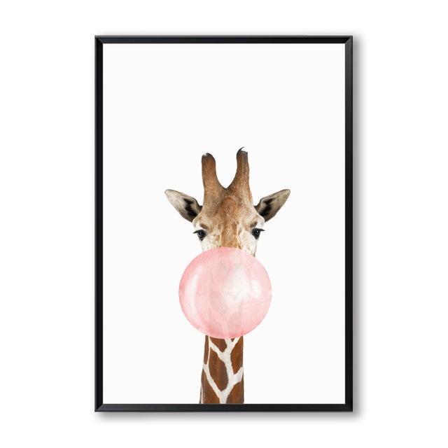 BowLift | Animals Bubble Gum Canvas Wall Art