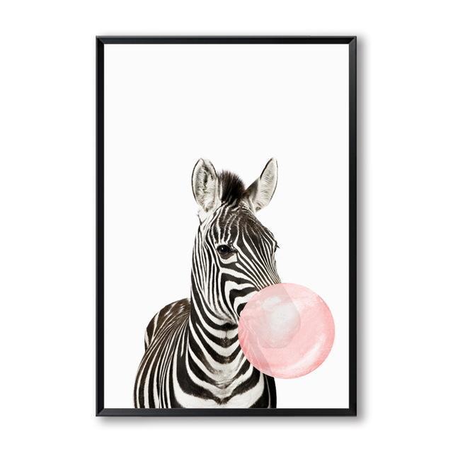 BowLift | Animals Bubble Gum Canvas Wall Art