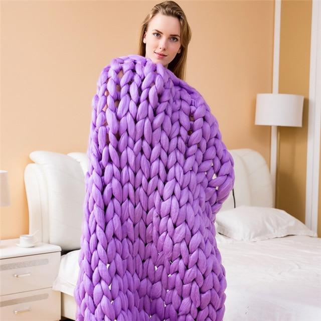 Skanto | Handmade Chunky Knit Blanket Comfortable & Warm - 80 x100 cm