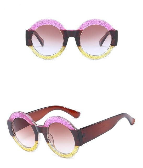 BowLift | Designer Red Green Black Circle Sun Glasses