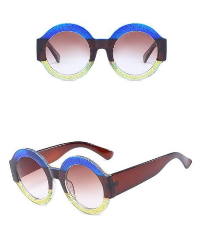 BowLift | Designer Red Green Black Circle Sun Glasses