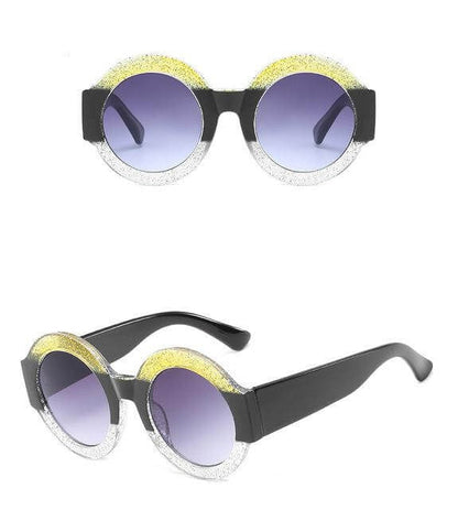 BowLift | Designer Red Green Black Circle Sun Glasses