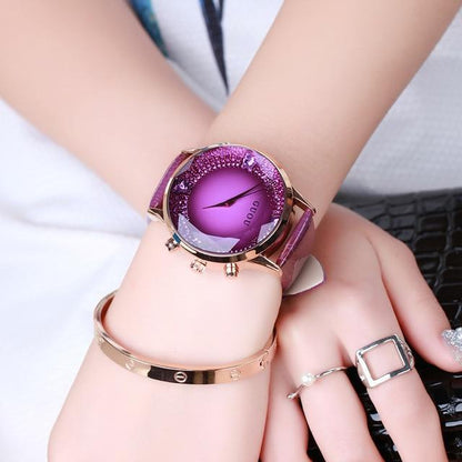 Skanto | Luxury Diamond Genuine Leather Women's Watch