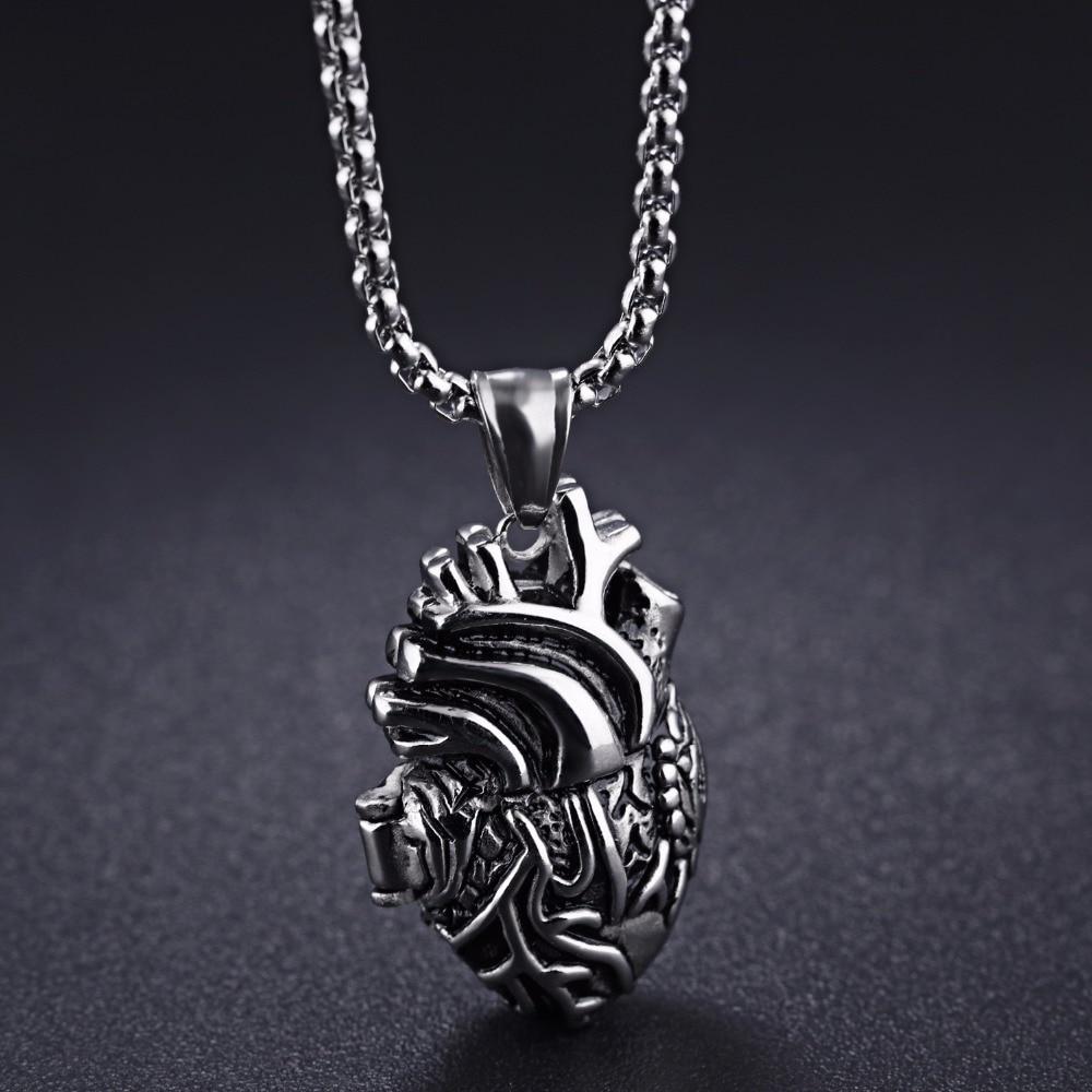 3D Anatomically Correct Heart Charm Pendant Necklace | Karnz
