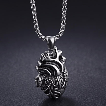 3D Anatomically Correct Heart Charm Pendant Necklace | Karnz