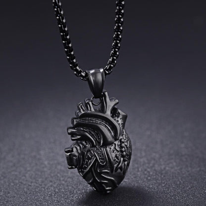 3D Anatomically Correct Heart Charm Pendant Necklace | Karnz