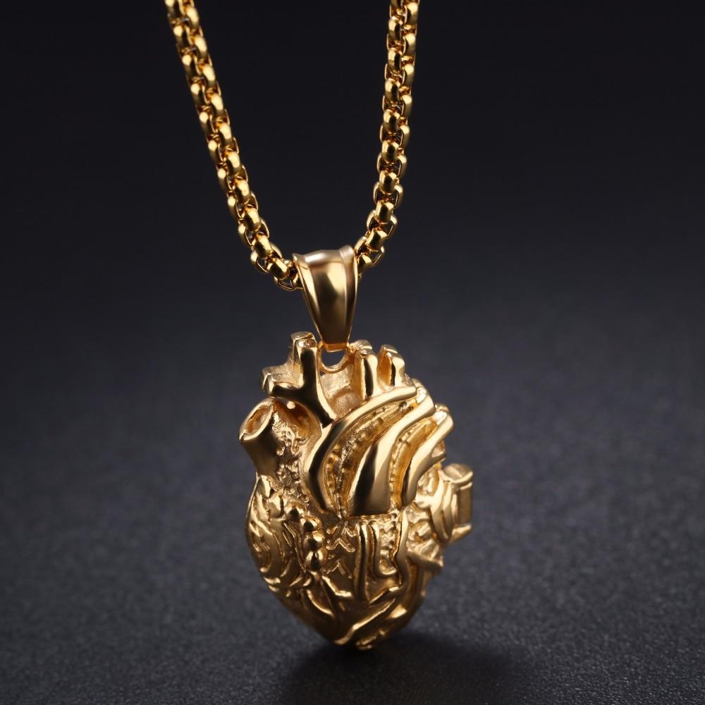 3D Anatomically Correct Heart Charm Pendant Necklace | Karnz