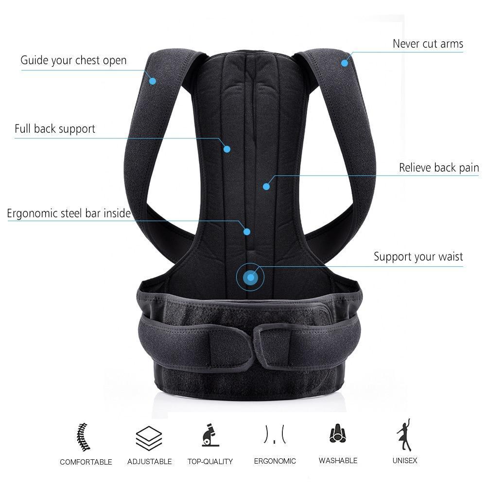 Karnz | Scoliosis Back Posture Adjustable Brace for Lifting