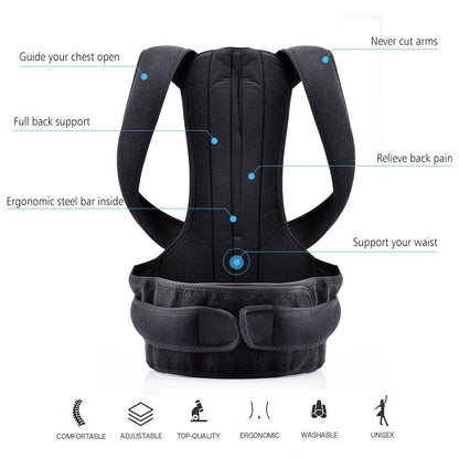 Karnz | Scoliosis Back Posture Adjustable Brace for Lifting