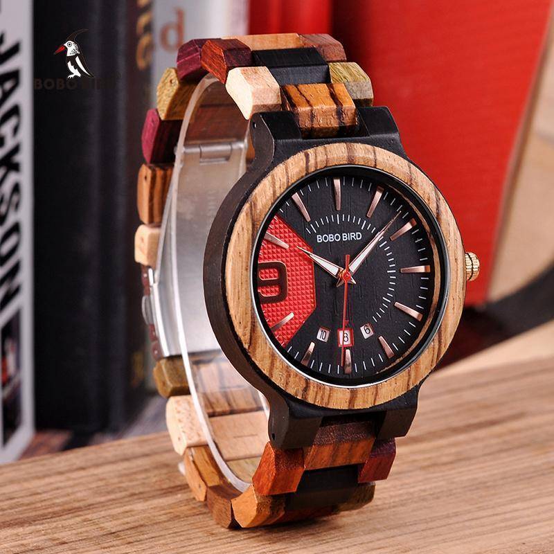 BowLift | Wooden Mens Watch Men Date Display in Wood Gift Box