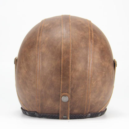 Skanto | Retro Vintage Open Face Motorcycle Helmet With Goggles
