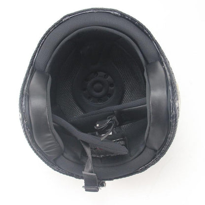 Skanto | Retro Vintage Open Face Motorcycle Helmet With Goggles