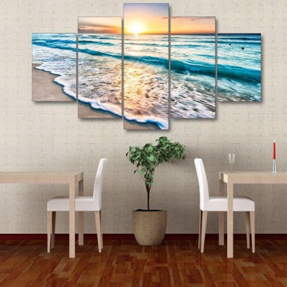 Sunset Beach - Canvas Wall Art Painting | Bowlift