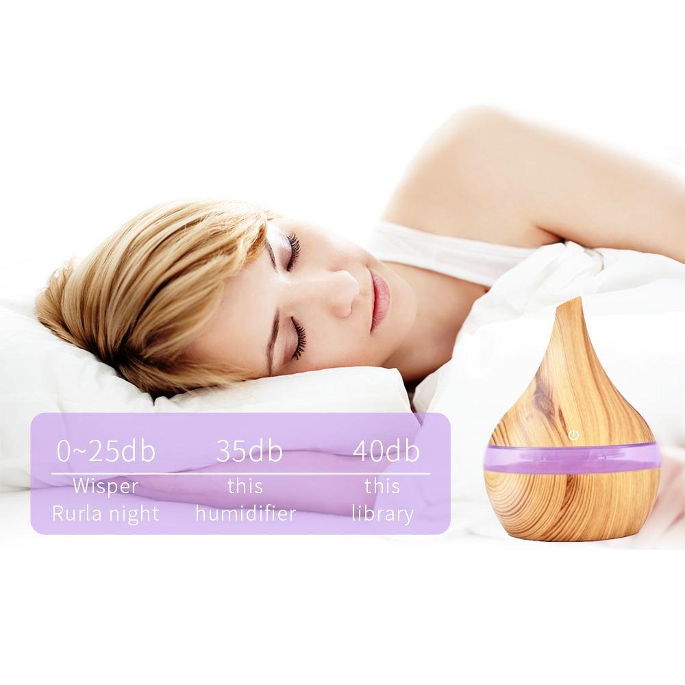 Skanto | Wood Grain Electric Humidifier Ultrasonic Essential Oil Diffuser