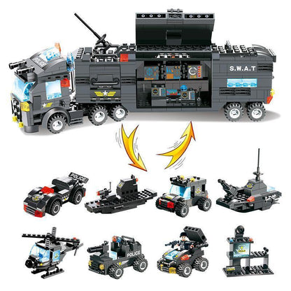 Skanto | 8-in-1 Police SWAT Robot Aircraft Building Blocks