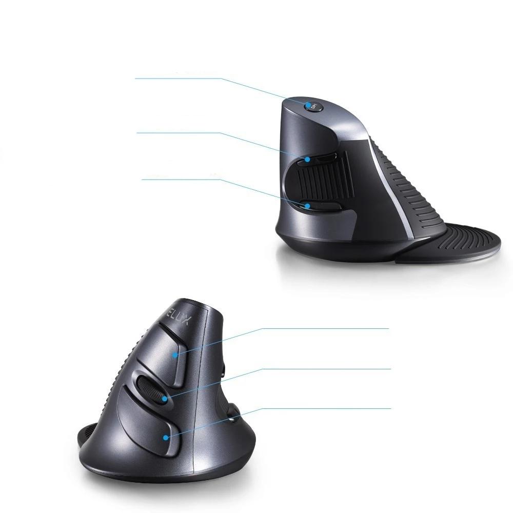 Ergonomic Vertical Wireless 6 Button Mouse | Bowlift