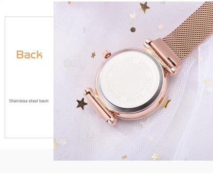 BowLift | Fashionable Unique Mesh Magnet Buckle Exotic Starry Diamond Designer Luxury Ladies  Women Watch