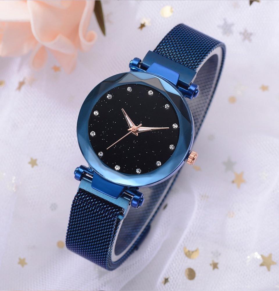 BowLift | Fashionable Unique Mesh Magnet Buckle Exotic Starry Diamond Designer Luxury Ladies  Women Watch