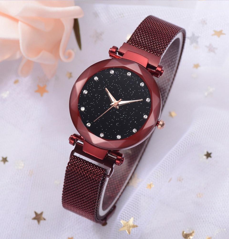 BowLift | Fashionable Unique Mesh Magnet Buckle Exotic Starry Diamond Designer Luxury Ladies  Women Watch