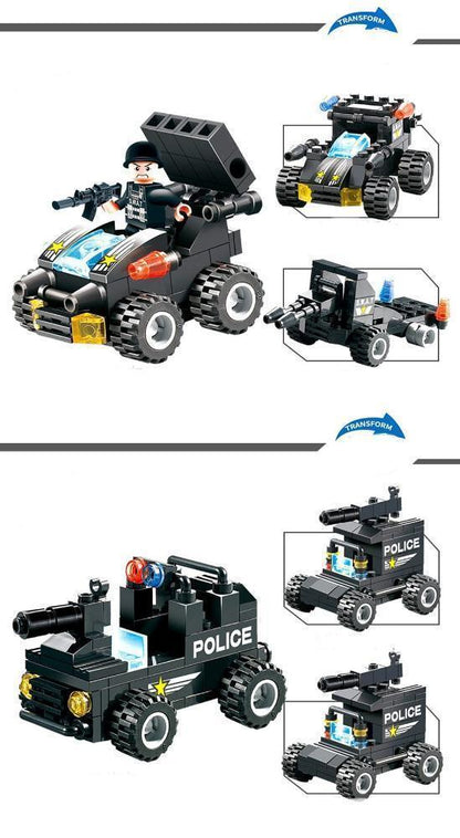 Skanto | 8-in-1 Police SWAT Robot Aircraft Building Blocks
