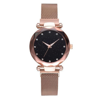 BowLift | Fashionable Unique Mesh Magnet Buckle Exotic Starry Diamond Designer Luxury Ladies  Women Watch