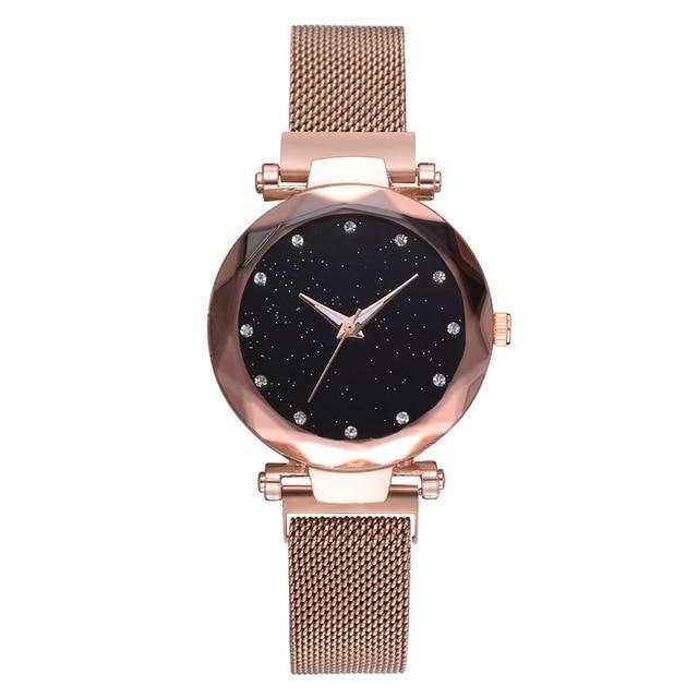 BowLift | Fashionable Unique Mesh Magnet Buckle Exotic Starry Diamond Designer Luxury Ladies  Women Watch