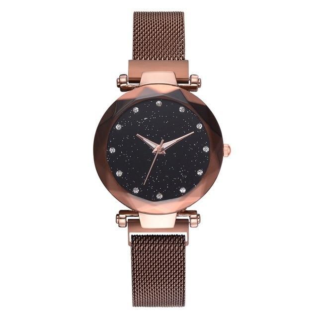 BowLift | Fashionable Unique Mesh Magnet Buckle Exotic Starry Diamond Designer Luxury Ladies  Women Watch