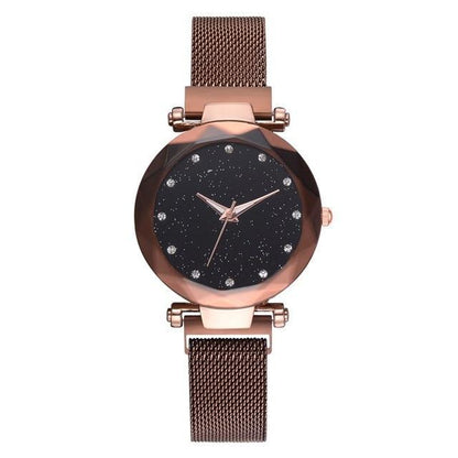 BowLift | Fashionable Unique Mesh Magnet Buckle Exotic Starry Diamond Designer Luxury Ladies  Women Watch