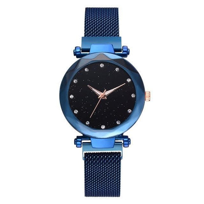 BowLift | Fashionable Unique Mesh Magnet Buckle Exotic Starry Diamond Designer Luxury Ladies  Women Watch