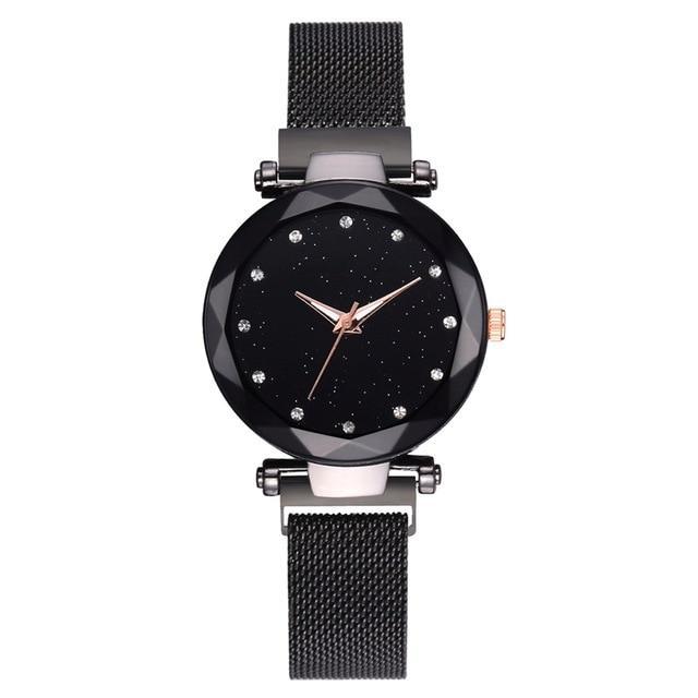 BowLift | Fashionable Unique Mesh Magnet Buckle Exotic Starry Diamond Designer Luxury Ladies  Women Watch