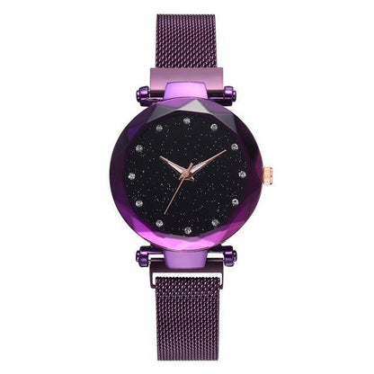 BowLift | Fashionable Unique Mesh Magnet Buckle Exotic Starry Diamond Designer Luxury Ladies  Women Watch