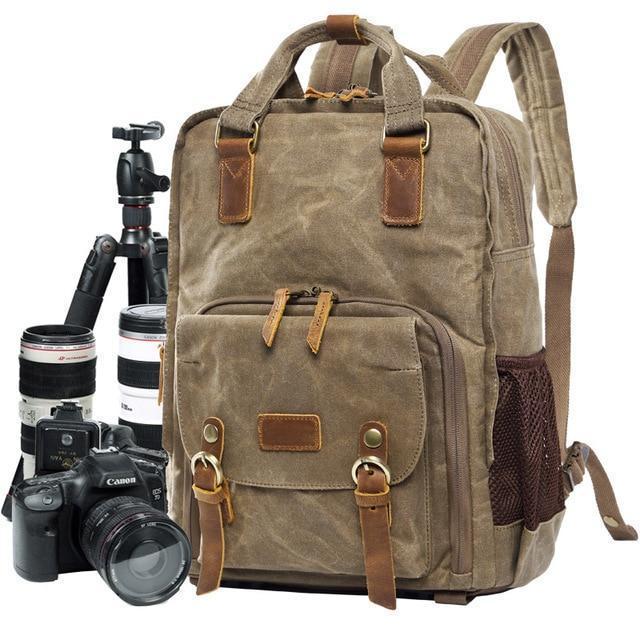 Skanto | Waterproof Waxed Canvas Camera Backpack