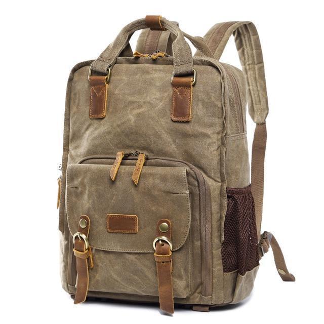 Skanto | Waterproof Waxed Canvas Camera Backpack