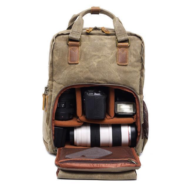Skanto | Waterproof Waxed Canvas Camera Backpack