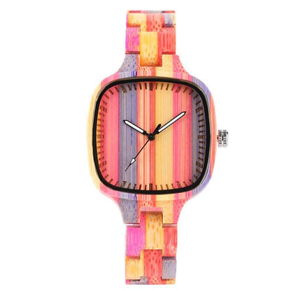 BowLift | Colorful Bamboo Wooden Watch - Bracelet-style Wristwatch