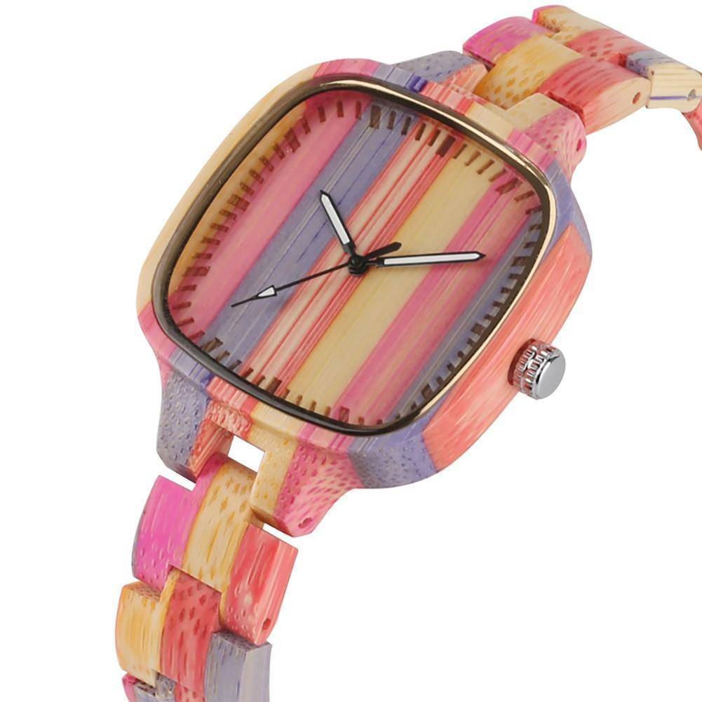 BowLift | Colorful Bamboo Wooden Watch - Bracelet-style Wristwatch