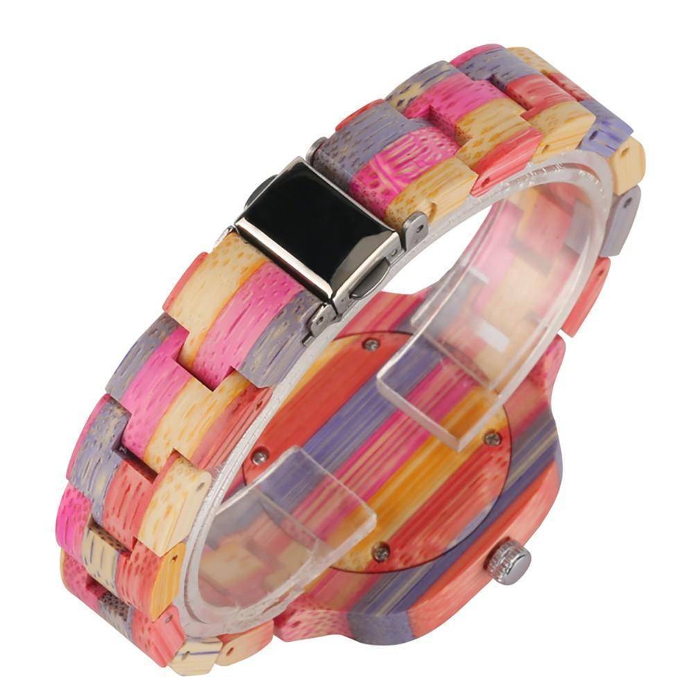 BowLift | Colorful Bamboo Wooden Watch - Bracelet-style Wristwatch