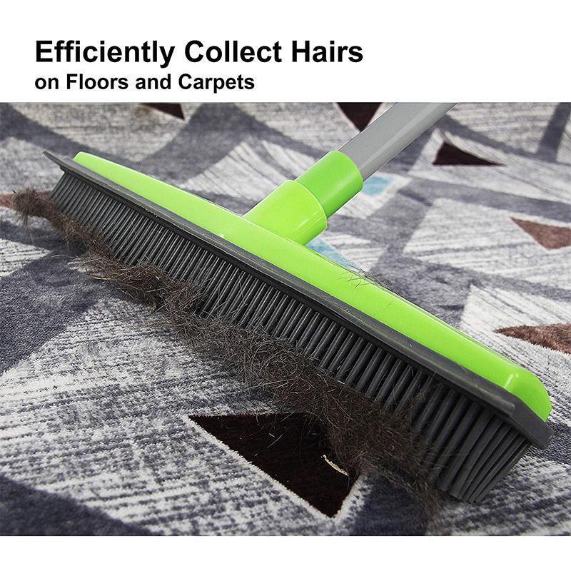 Brehn | Broom with natural rubber squeegee, for multiple surfaces and for removing pet hair