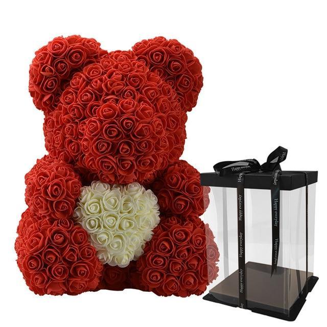 Rose Teddy Bear with Heart | Skanto