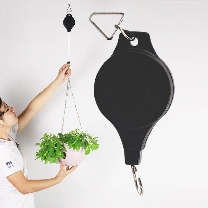 BowLift | "Plant Pulley" 2pc Retractable Basket Hanger