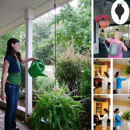 BowLift | "Plant Pulley" 2pc Retractable Basket Hanger