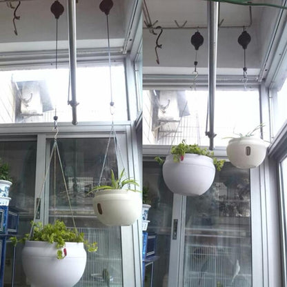 BowLift | "Plant Pulley" 2pc Retractable Basket Hanger
