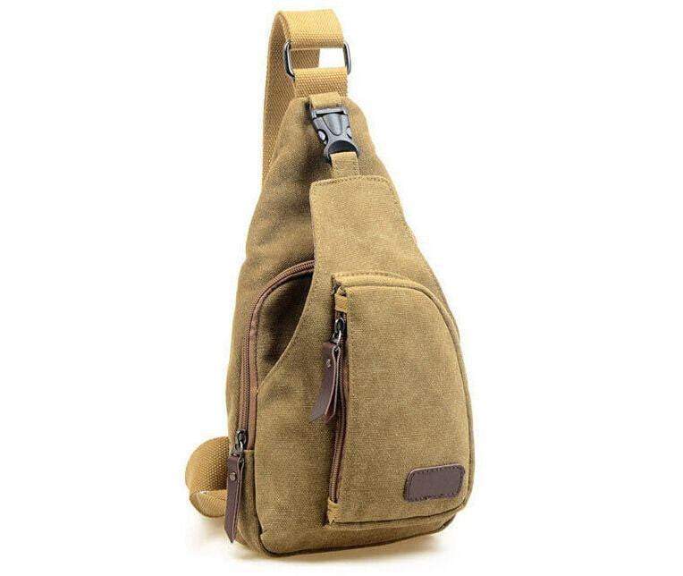 Skanto | Skanto Men's Fashion Canvas Checkered Shoulder Bag