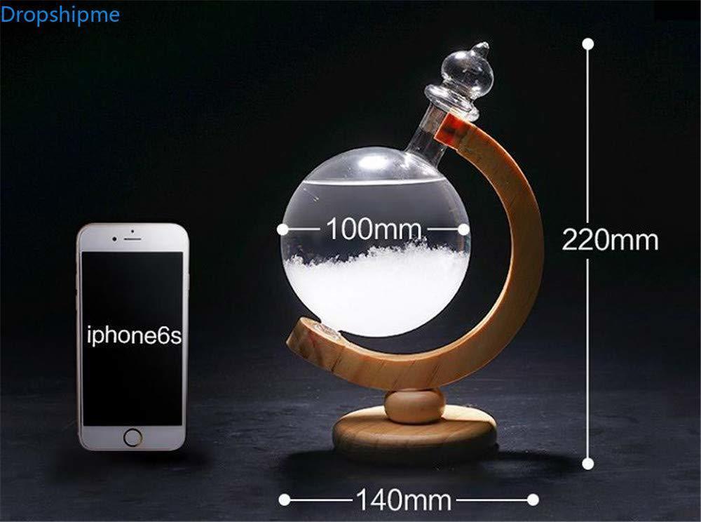 Skanto | Skanto Storm Glass Weather Forecasting Bottle Crystal Desk Barometer with Wooden Frame